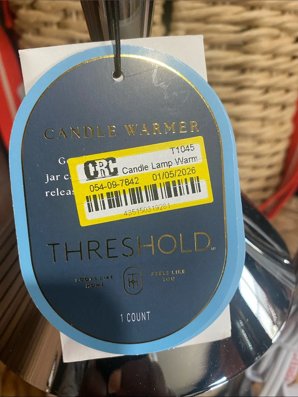 Today only price! NWT Threshold Chrome Silver Candle Warmer Lamp